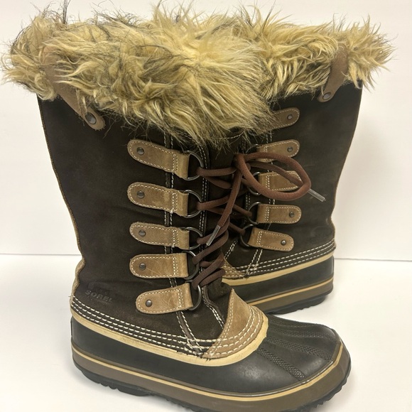 Sorel Snow Boots Womens 7 Joan Of Arctic Brown Suede Lined Winter Waterproof - Picture 9 of 12